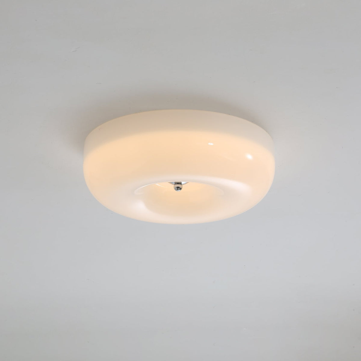 Round Glass Flush Mount LED Light Fixture – Adjustable 3000K/4000K/6000K Integrated Overhead Lighting for Bedrooms, Hallways & Low-Ceiling L