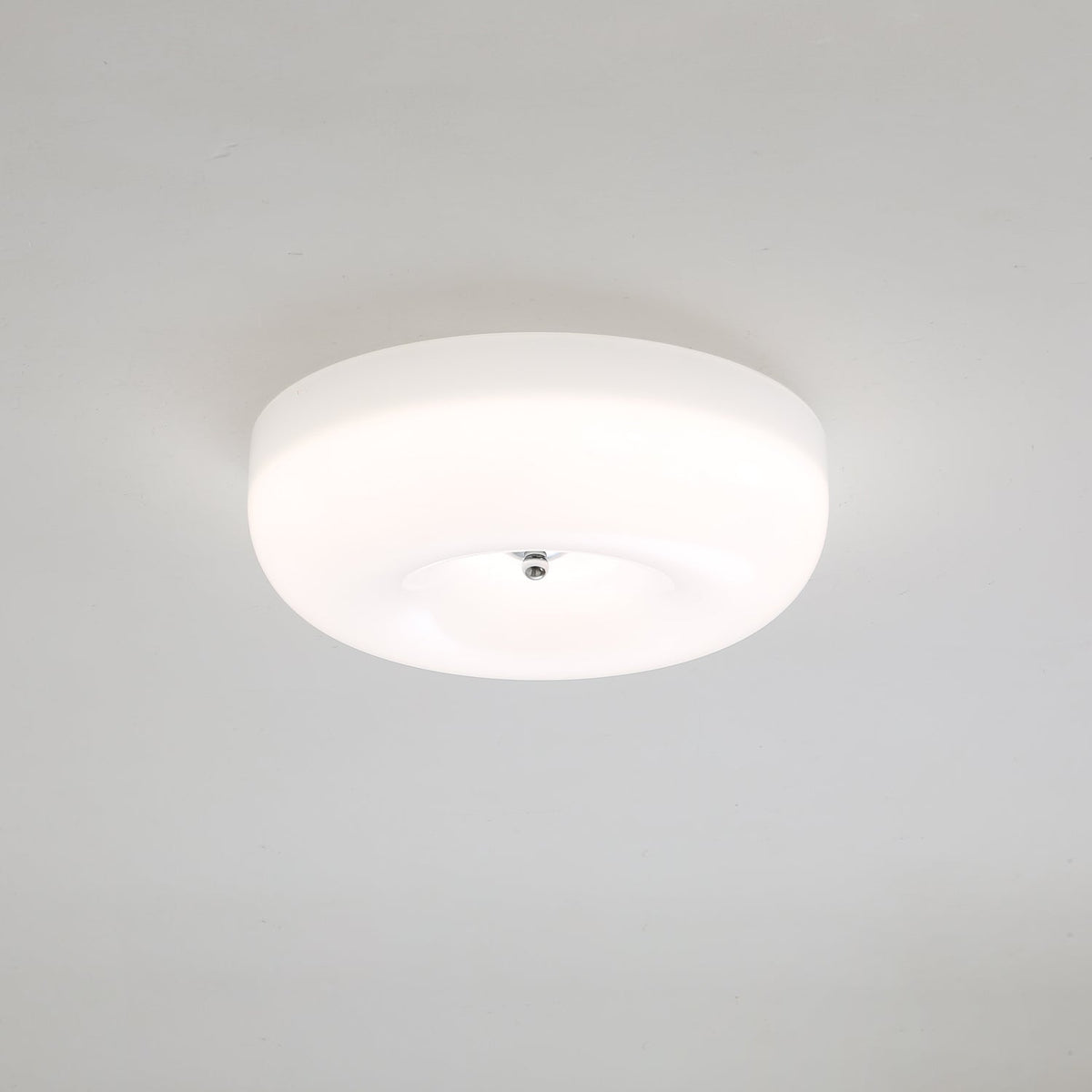 Swirled Glass Flush Mount Ceiling Light with Integrated LED – Chrome Finish – Dimmable Warm White – Modern Ceiling Lamp for Bedroom Living