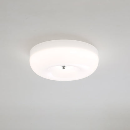 Swirled Glass Flush Mount Ceiling Light with Integrated LED – Chrome Finish – Dimmable Warm White – Modern Ceiling Lamp for Bedroom Living