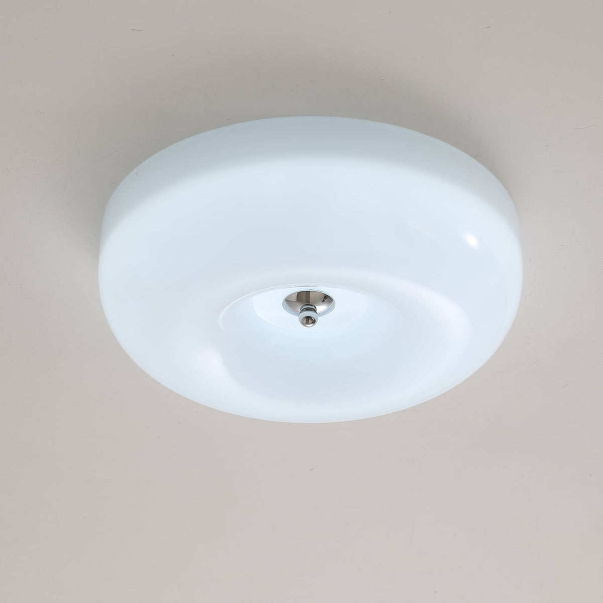 Modern Glass LED Flush Mount Light with Adjustable Color Temperature for Bedroom, Entryway, and Small Spaces