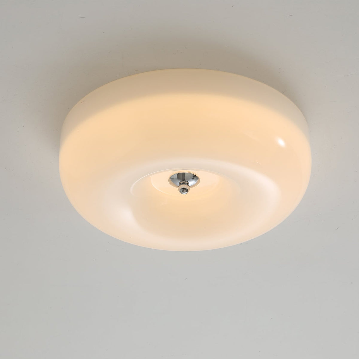 Modern Glass LED Flush Mount Light with Adjustable Color Temperature for Bedroom, Entryway, and Small Spaces