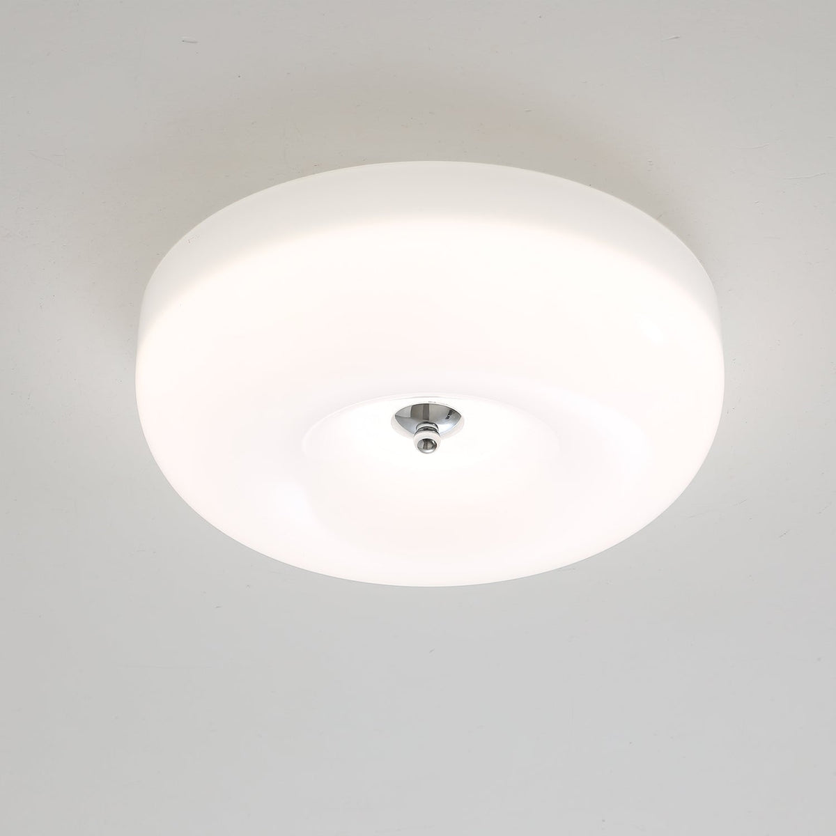 Round Glass Flush Mount LED Light Fixture – Adjustable 3000K/4000K/6000K Integrated Overhead Lighting for Bedrooms, Hallways & Low-Ceiling L