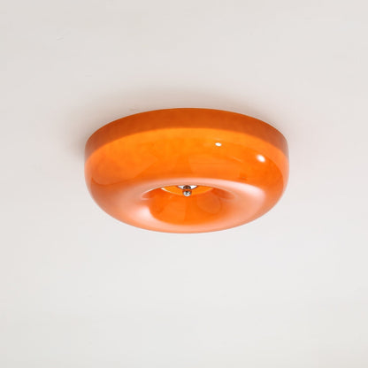 Modern Glass LED Flush Mount Light with Adjustable Color Temperature for Bedroom, Entryway, and Small Spaces