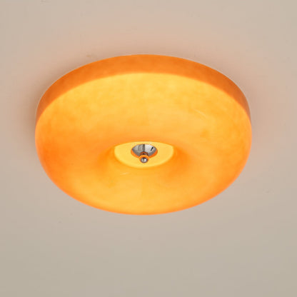 Swirled Glass Flush Mount Ceiling Light with Integrated LED – Chrome Finish – Dimmable Warm White – Modern Ceiling Lamp for Bedroom Living