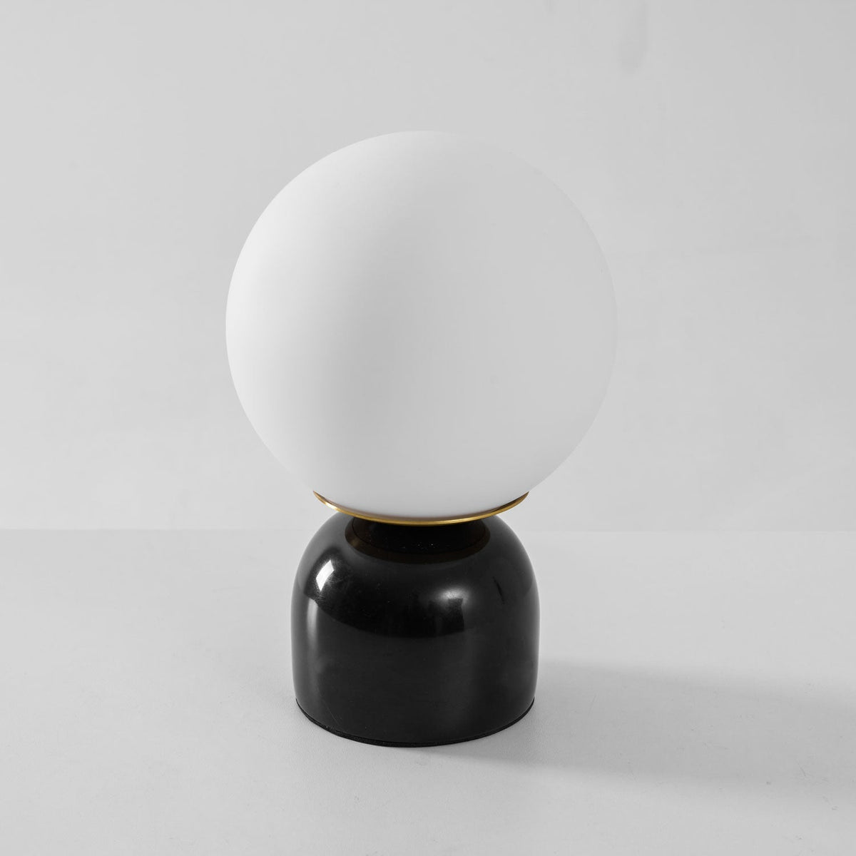 Spherical Glass Globe Accent Lamp with Natural Stone Base for Desk, Nightstand & Side Table | Modern Minimalist Home Lighting Fixture