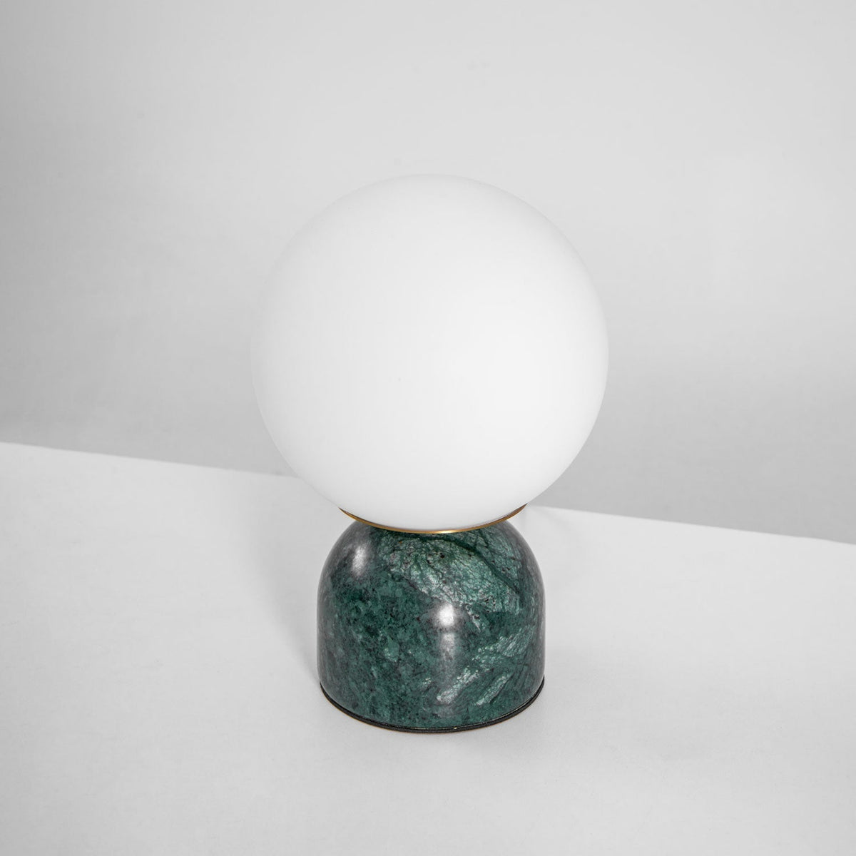 Spherical Glass Globe Accent Lamp with Natural Stone Base for Desk, Nightstand & Side Table | Modern Minimalist Home Lighting Fixture