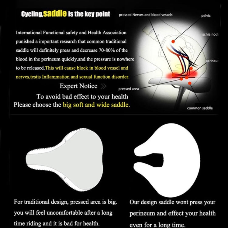 Ergonomic Pressure-Relief Bike Seat with Extra Cushioning for Mountain and Road Cycling
