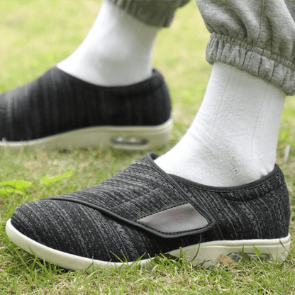 Extra-Wide Adjustable Velcro Shoes for Swollen Feet with Memory Foam Insoles – Breathable Diabetic-Friendly Slip-Resistant Sneakers for