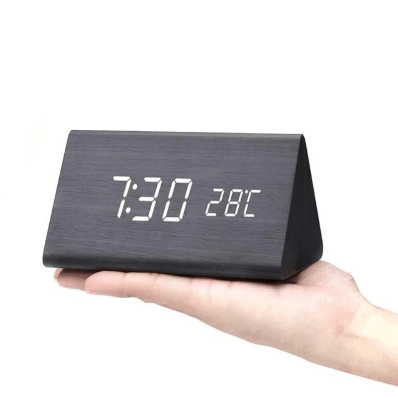 GLOWWOOD – Stylish Wooden LED Alarm Clock for Modern Spaces
