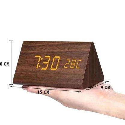 GLOWWOOD – Stylish Wooden LED Alarm Clock for Modern Spaces