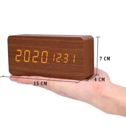 GLOWWOOD – Stylish Wooden LED Alarm Clock for Modern Spaces
