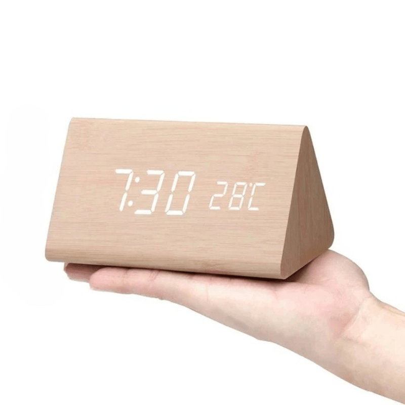 GLOWWOOD – Stylish Wooden LED Alarm Clock for Modern Spaces