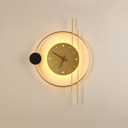 Metal Timepiece with Integrated LED Lighting for Home and Office 22.4 inches Round Gold or Black Battery-Powered Decorative Accent