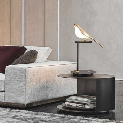 Sculptural LED Desk Lamp with Touch Dimming | Bird Accent Nightstand Light for Bedroom & Living Room | Modern Adjustable Table Lighting