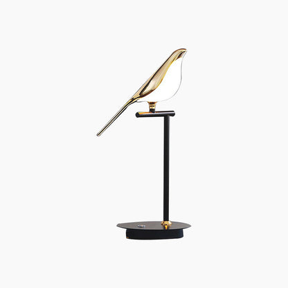 Sculptural LED Desk Lamp with Touch Dimming | Bird Accent Nightstand Light for Bedroom & Living Room | Modern Adjustable Table Lighting