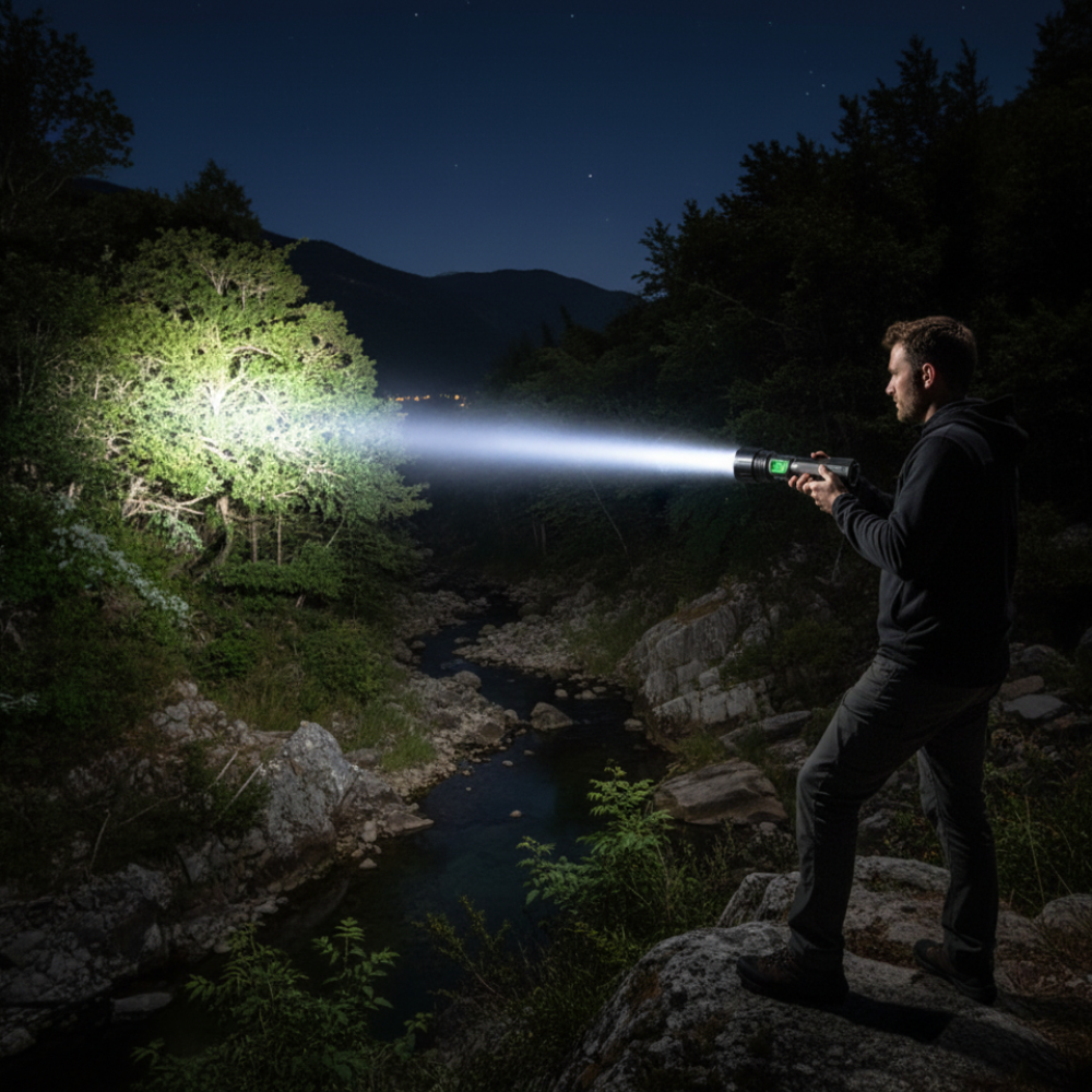 Tactical LED Flashlight | Rechargeable 100,000 Lumens with 5 Modes | Durable Design for Outdoor Adventures