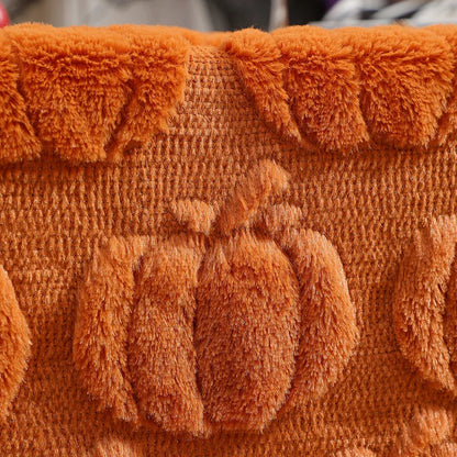 Talon Fall Table Runner - Soft Woven Fabric, Tufted Pumpkin and Ghost Design