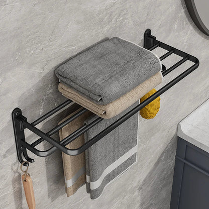 Talon Towel Rack - Collapsible Steel, Matte Black Towel Storage