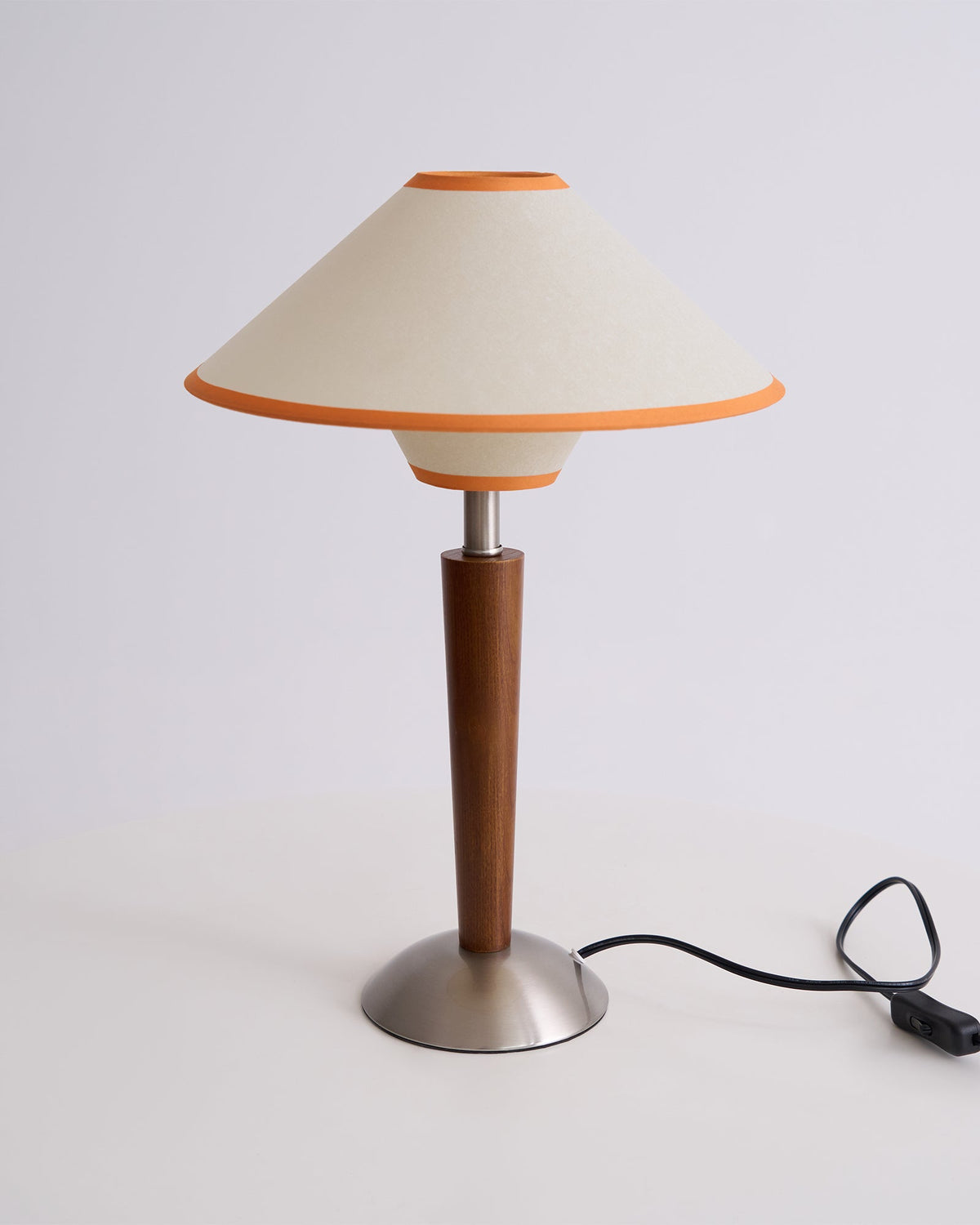 Fabric Shade Table Lamp 17 in for Nightstand & Side Table - Wood Base with E26 Socket for Bedroom Living Room Office Desk Reading Light Mini