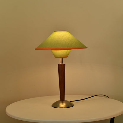 Fabric Shade Table Lamp 17 in for Nightstand & Side Table - Wood Base with E26 Socket for Bedroom Living Room Office Desk Reading Light Mini