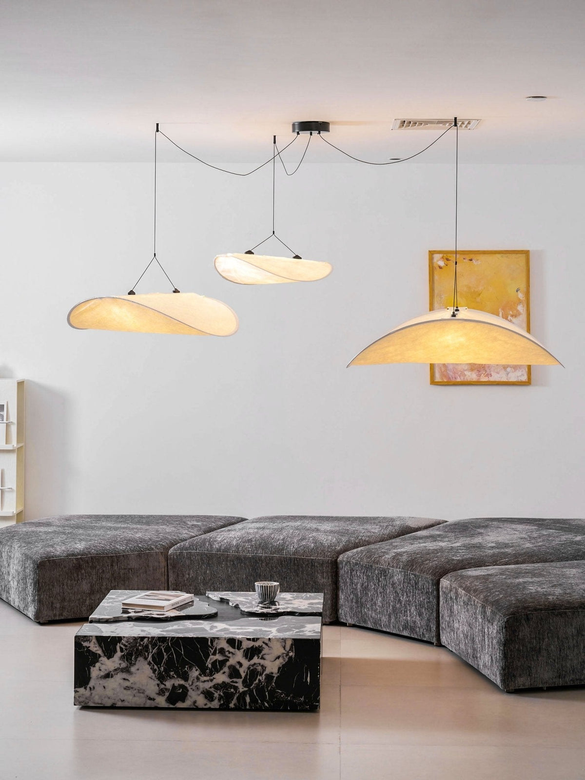 Oversized Paper Drum Shade Hanging Light Fixture Adjustable Height Contemporary Kitchen Island Chandelier Dining Room Ceiling Suspension Lam