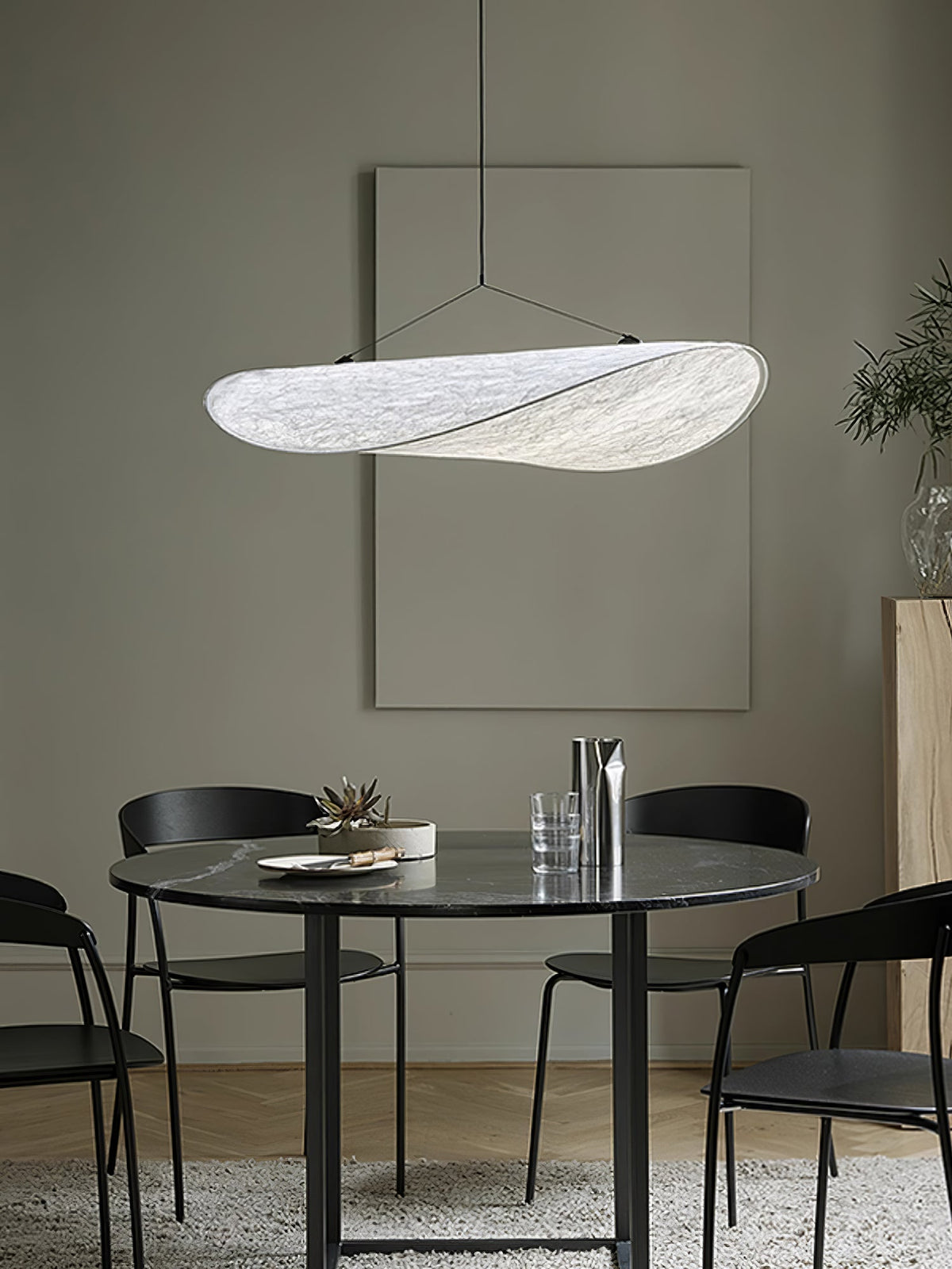 Oversized Paper Drum Shade Hanging Light Fixture Adjustable Height Contemporary Kitchen Island Chandelier Dining Room Ceiling Suspension Lam