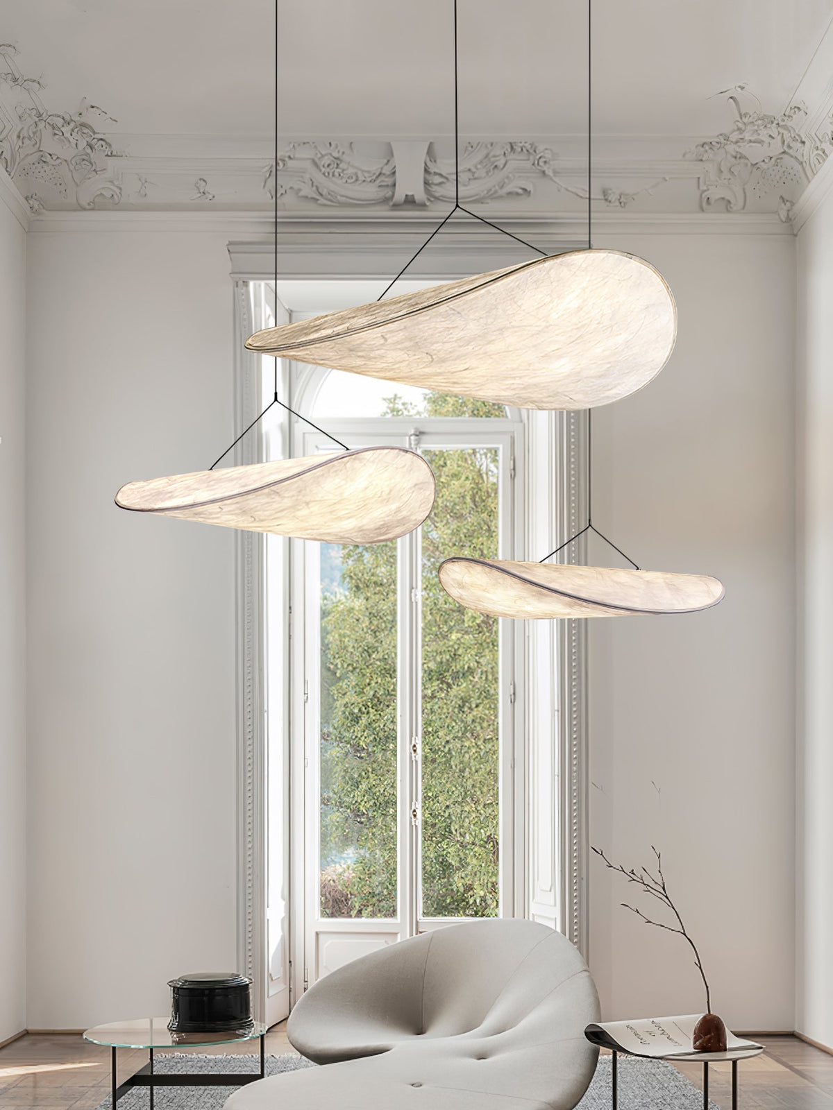 Oversized Paper Drum Shade Hanging Light Fixture Adjustable Height Contemporary Kitchen Island Chandelier Dining Room Ceiling Suspension Lam