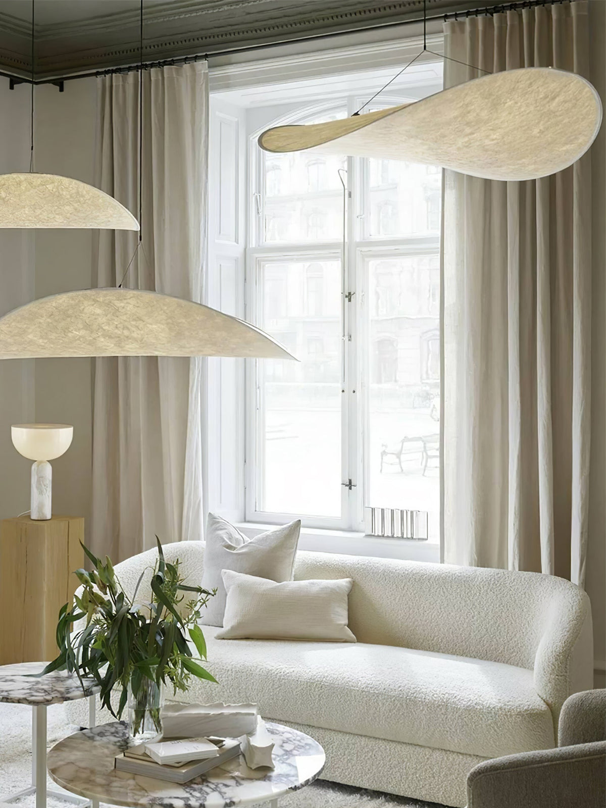 Oversized Paper Drum Shade Hanging Light Fixture Adjustable Height Contemporary Kitchen Island Chandelier Dining Room Ceiling Suspension Lam