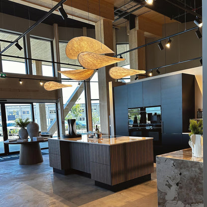 Oversized Paper Drum Shade Hanging Light Fixture Adjustable Height Contemporary Kitchen Island Chandelier Dining Room Ceiling Suspension Lam