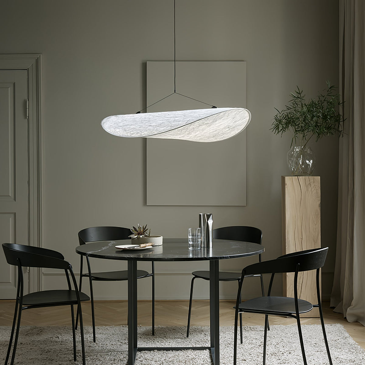 Oversized Paper Drum Shade Hanging Light Fixture Adjustable Height Contemporary Kitchen Island Chandelier Dining Room Ceiling Suspension Lam