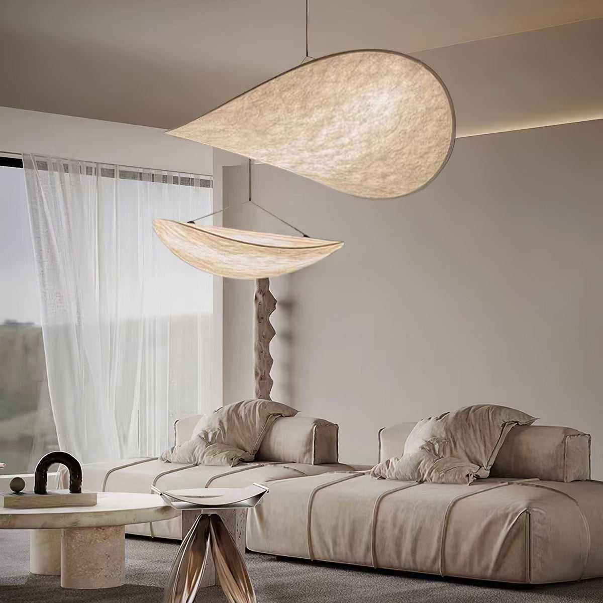 Oversized Paper Drum Shade Hanging Light Fixture Adjustable Height Contemporary Kitchen Island Chandelier Dining Room Ceiling Suspension Lam