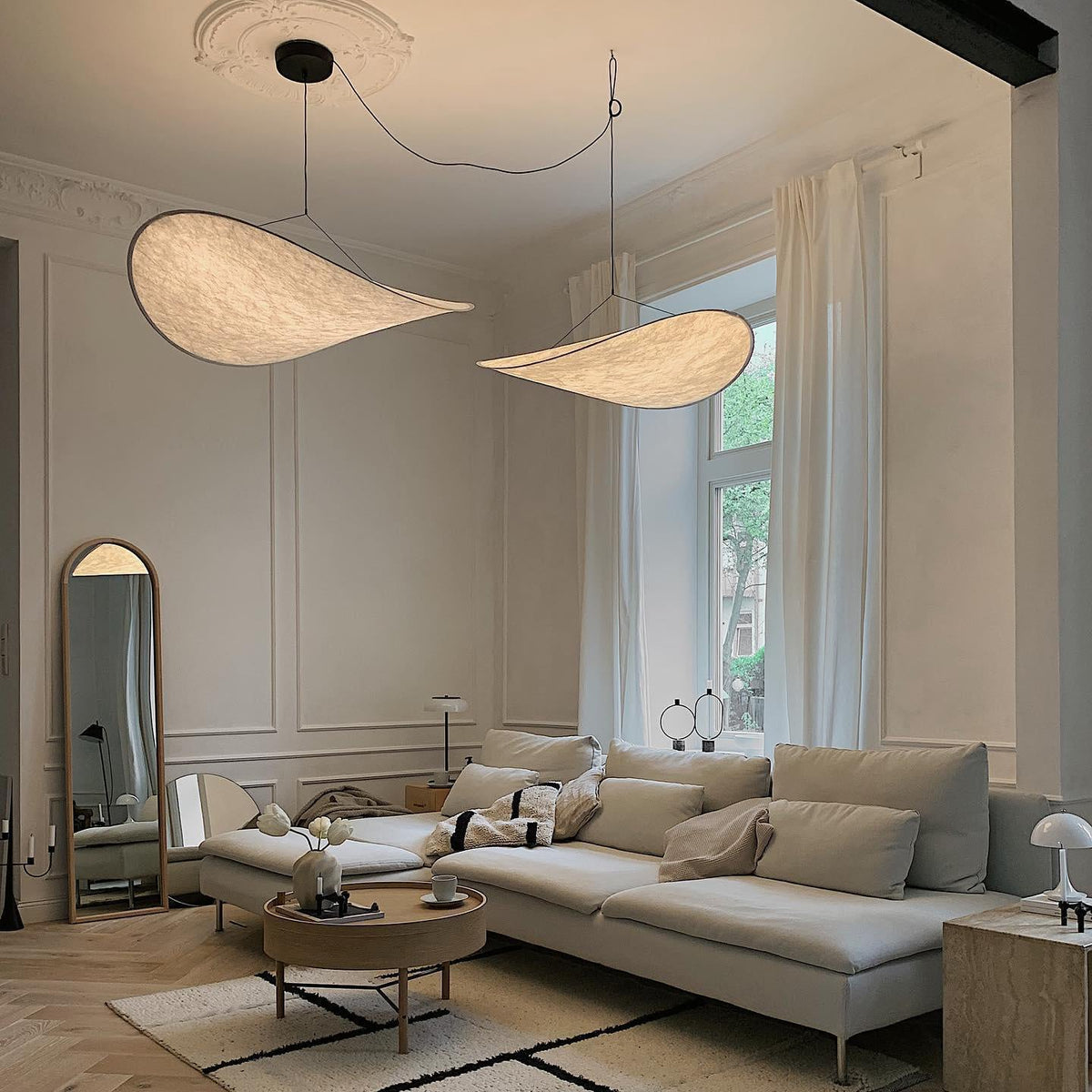 Oversized Paper Drum Shade Hanging Light Fixture Adjustable Height Contemporary Kitchen Island Chandelier Dining Room Ceiling Suspension Lam