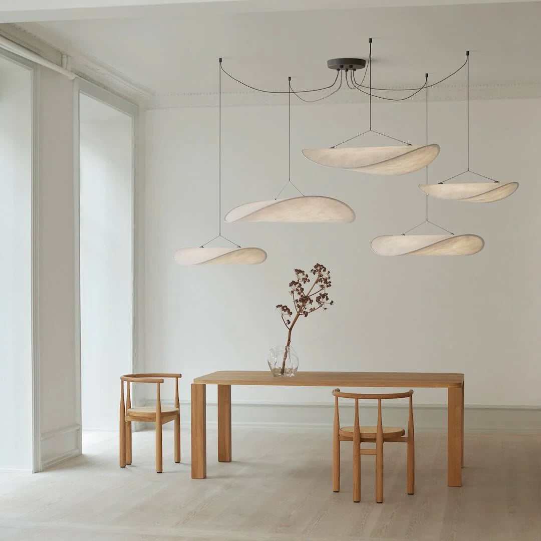 Oversized Paper Drum Shade Hanging Light Fixture Adjustable Height Contemporary Kitchen Island Chandelier Dining Room Ceiling Suspension Lam