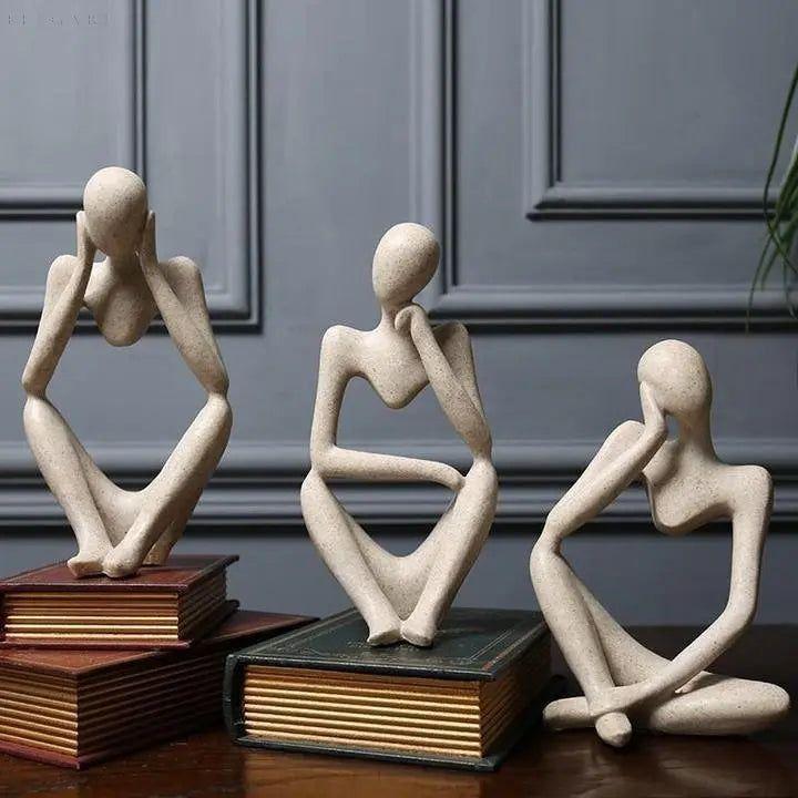 Thalor Abstract Thinking Sculpture - Handmade Resin, Miniature Art