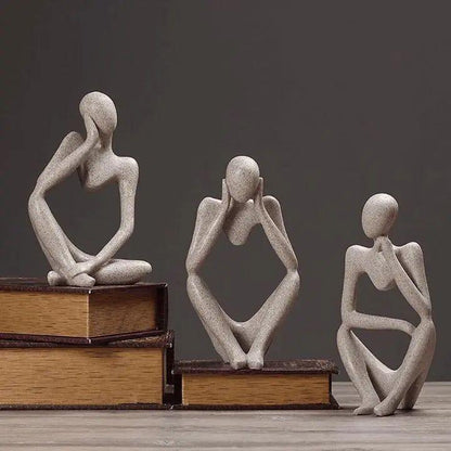 Thalor Abstract Thinking Sculpture - Handmade Resin, Miniature Art