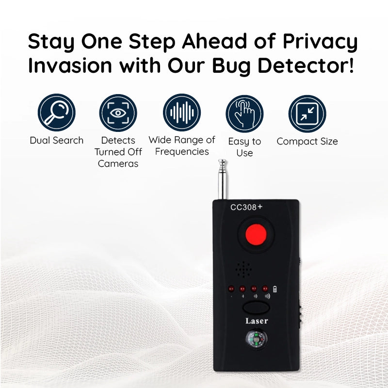 Privacy Guardian | RF Bug Detector for Hidden Cameras with Advanced Technology | Essential Tool for Personal Privacy Protection