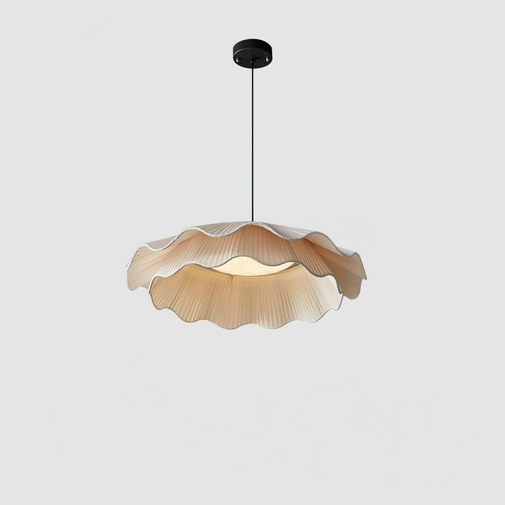 Adjustable Hanging Fixture with Metal & Cloth Shade for Overhead Illumination in Dining Spaces