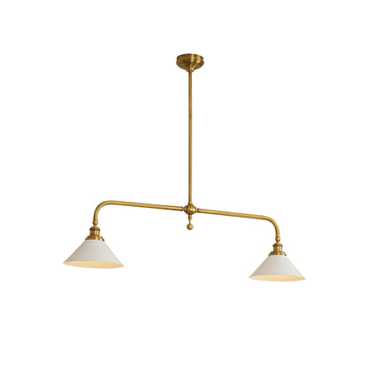 Dual-Head Island Pendant Light with Adjustable Height – Aluminum & Ceramic Shades for Kitchen, Dining Room & Living Space – Dimmable LED Fix