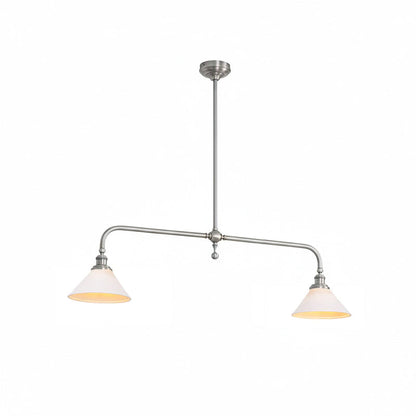 Dual-Head Island Pendant Light with Adjustable Height – Aluminum & Ceramic Shades for Kitchen, Dining Room & Living Space – Dimmable LED Fix