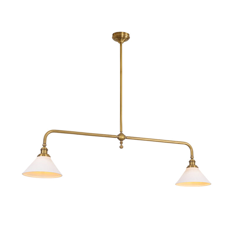 Dual-Head Island Pendant Light with Adjustable Height – Aluminum & Ceramic Shades for Kitchen, Dining Room & Living Space – Dimmable LED Fix