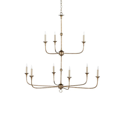 Multi-Arm Statement Chandelier for Foyer and Dining Rooms 63 in Adjustable Height Brass Bronze Metal Ceiling Light Large Interior Fixture fo