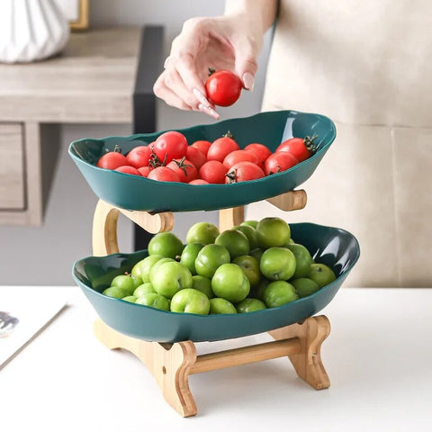 Elegant Modern Fruit Bowl | Three-Tier Compact Design for Stylish Kitchen Organization