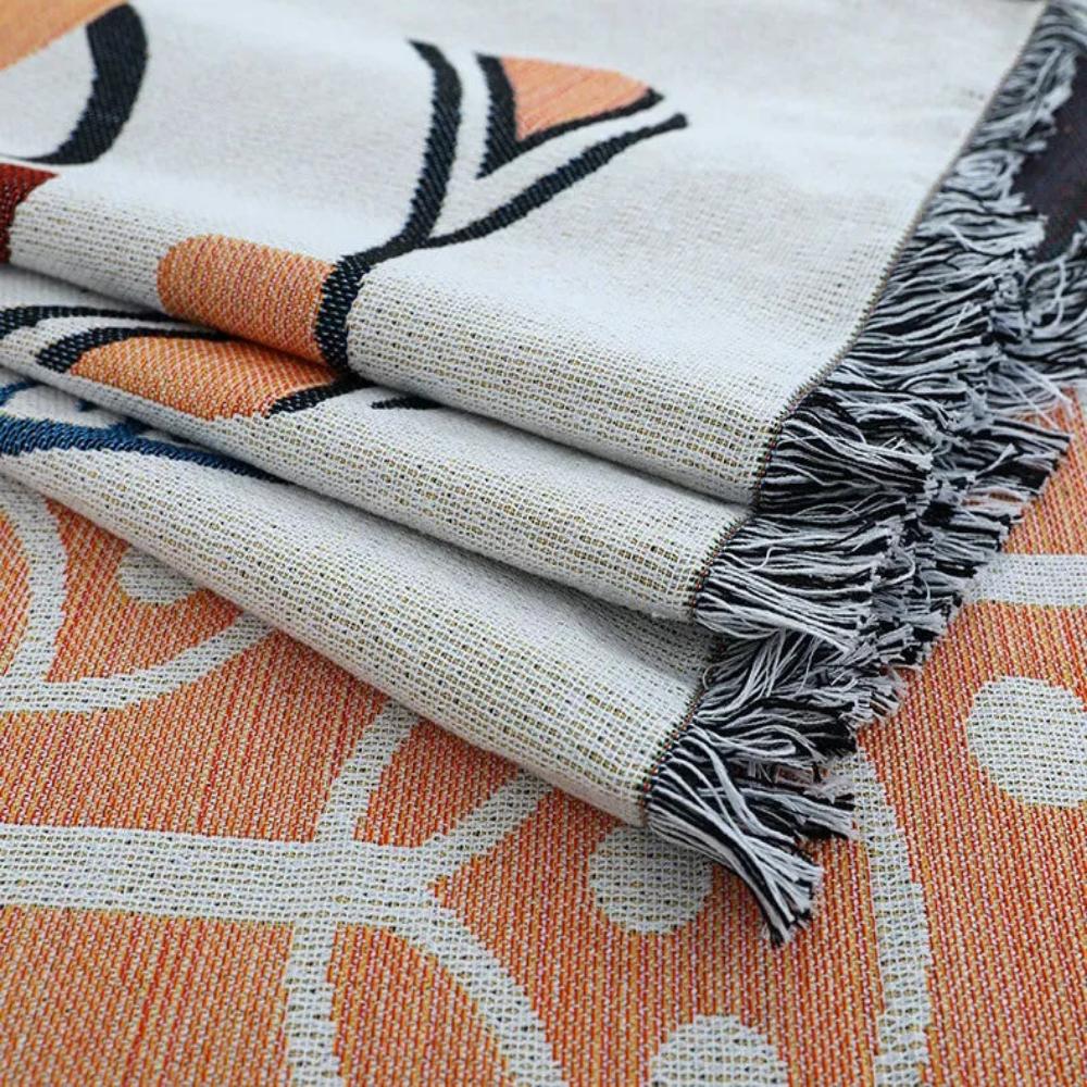 Tidal Sofa Cover - Cotton Linen, Jacquard Design, Lightweight