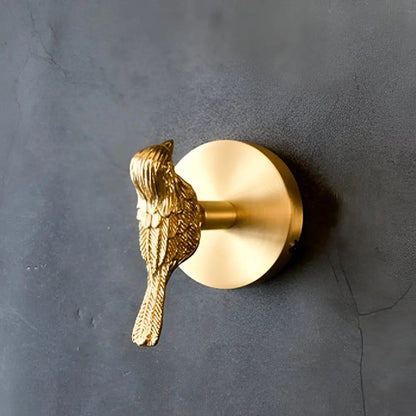Solid Brass Animal Wall Hook Gold Finish for Coats Hats Bags – Bird Deer Dragonfly Flower Goldfish Rose Decorative Hardware Entryway Bedroom