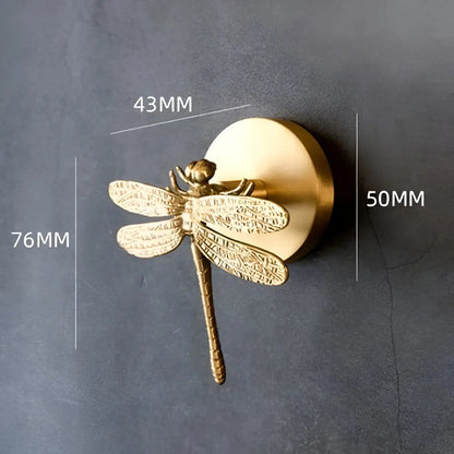 Solid Brass Animal Wall Hook Gold Finish for Coats Hats Bags – Bird Deer Dragonfly Flower Goldfish Rose Decorative Hardware Entryway Bedroom
