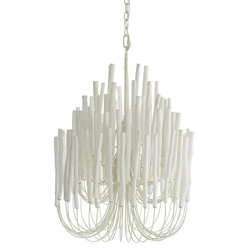 Round Tiered Wood and Metal Ceiling Light for Dining Room, Living Room and Bedroom – Adjustable Pendant with Whitewash Finish – 6 to 18 Arms