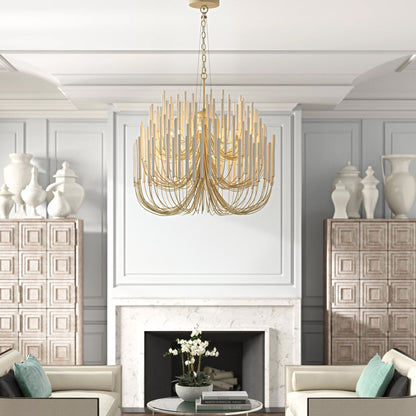 Layered Stick Pendant Light Fixture Metal Construction Adjustable Height Dining Room Entryway Foyer Modern Overhead Illumination Statement P