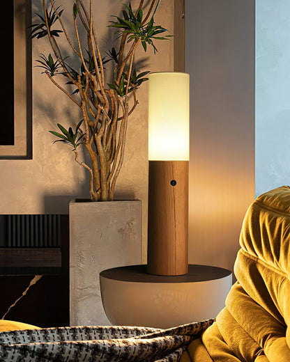 Wooden Standing Lamp 39 Inches Tall with Adjustable LED Light for Bedroom Living Room Reading Nook Slim Profile Modern Corner Lighting
