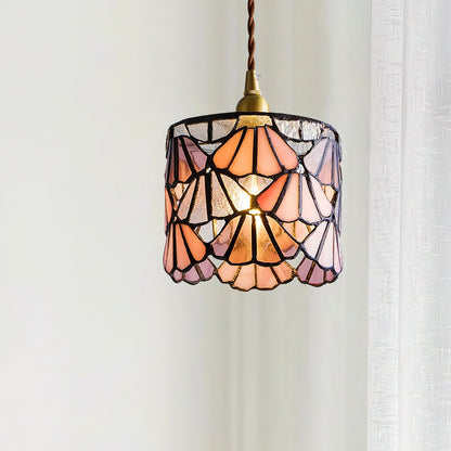 Hanging Ceiling Lamp with Tinted Glass Shade 5.3 Inches for Dining Room, Kitchen Island, Bedroom Decor, Brass Accent Fixture, Adjustable Cor