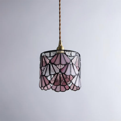 Hanging Ceiling Lamp with Tinted Glass Shade 5.3 Inches for Dining Room, Kitchen Island, Bedroom Decor, Brass Accent Fixture, Adjustable Cor